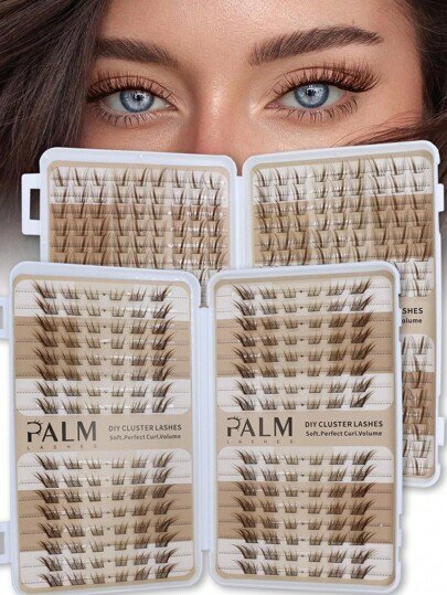 Nakhil Lashes – عناقيد رموش مانجا وعين القطة 192/288 قطعة بانحناء C